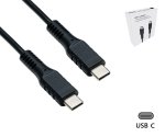 DINIC USB Typ C auf C Ladekabel, 2x USB Typ C Stecker, 60W, 3A, OD: 3.5mm, schwarz, im DINIC Aktions-Karton, 1.5m